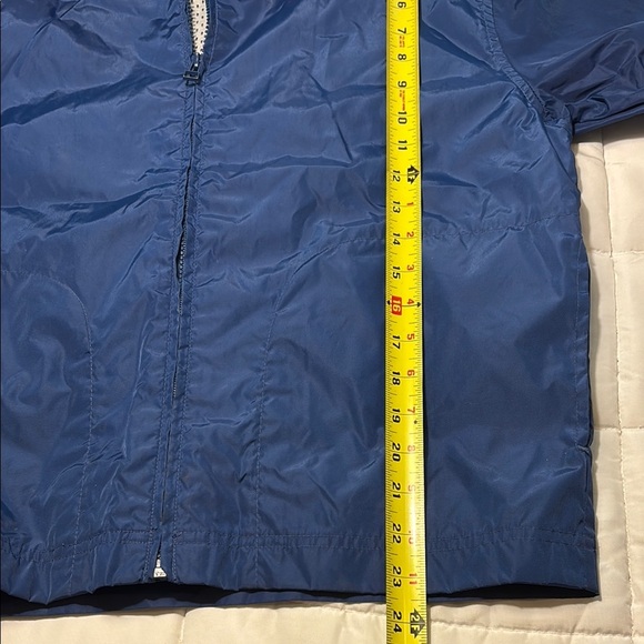 Vintage Nike Blue and White Full Zip Windbreaker Jacket with Orange Accents - Picture 5 of 12